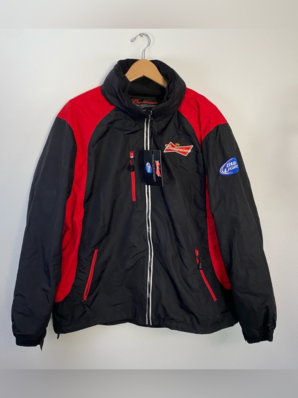 Budweiser Budlight 2-in-1 Winter Coat Hooded‎ Warm NWT Mens Large